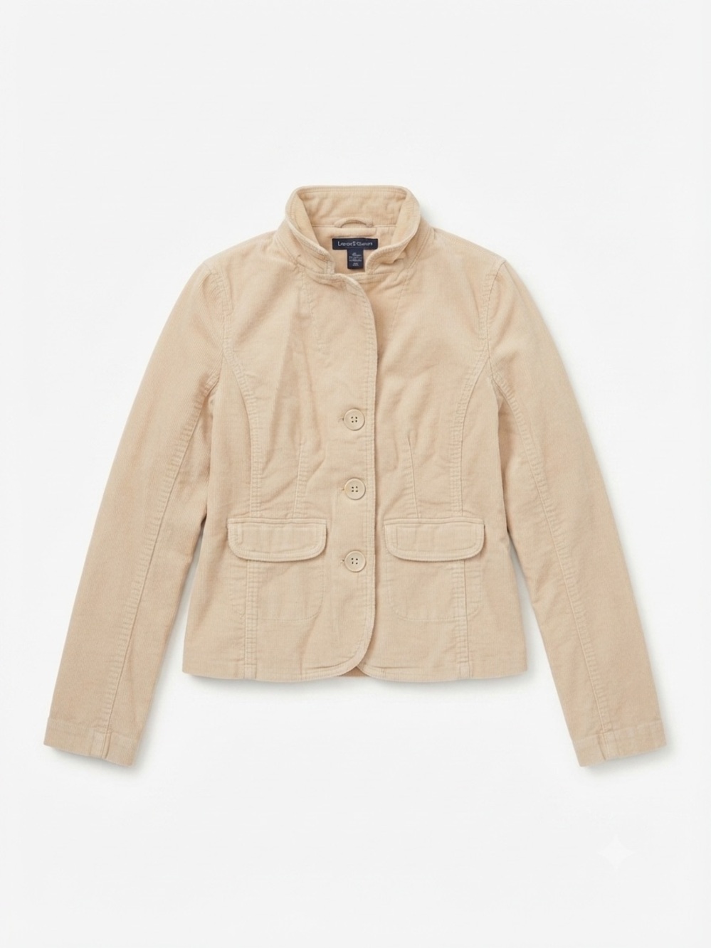 Reitmans Beige Corduroy Button-Up Blazer Jacket Women's Size 7 - Picture 1 of 6